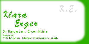 klara erger business card